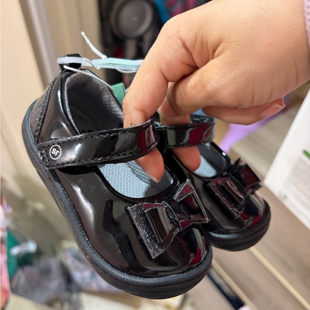 Stride Rite Black Patent Dress Shoes with Bow
